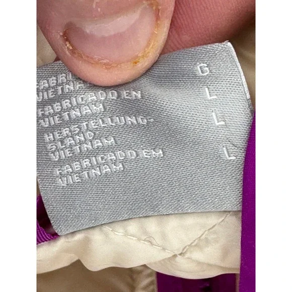 Columbia PFG Quilted Vest Womens Large Full Zip Sleeveless Top Off White  Purple - Picture 8 of 16